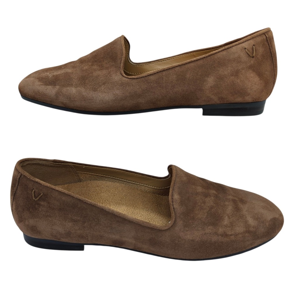 Vionic Willa II Brown Suede Orthotic Slip On Loafers Womens 8 Flat Shoes
